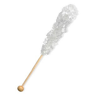 Rock Candy Sticks (6) – White / Clear