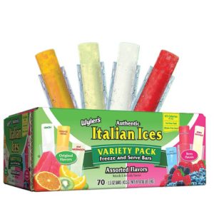 Wyler’s Authentic Italian Ices Original and Berry Flavors Freezer Pops, 70 Count