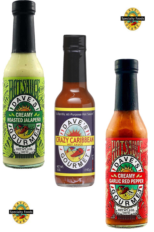 Dave’s Gourmet Insanity Mildest Hot Sauces Gift Set, 1/5oz, 2/8oz.