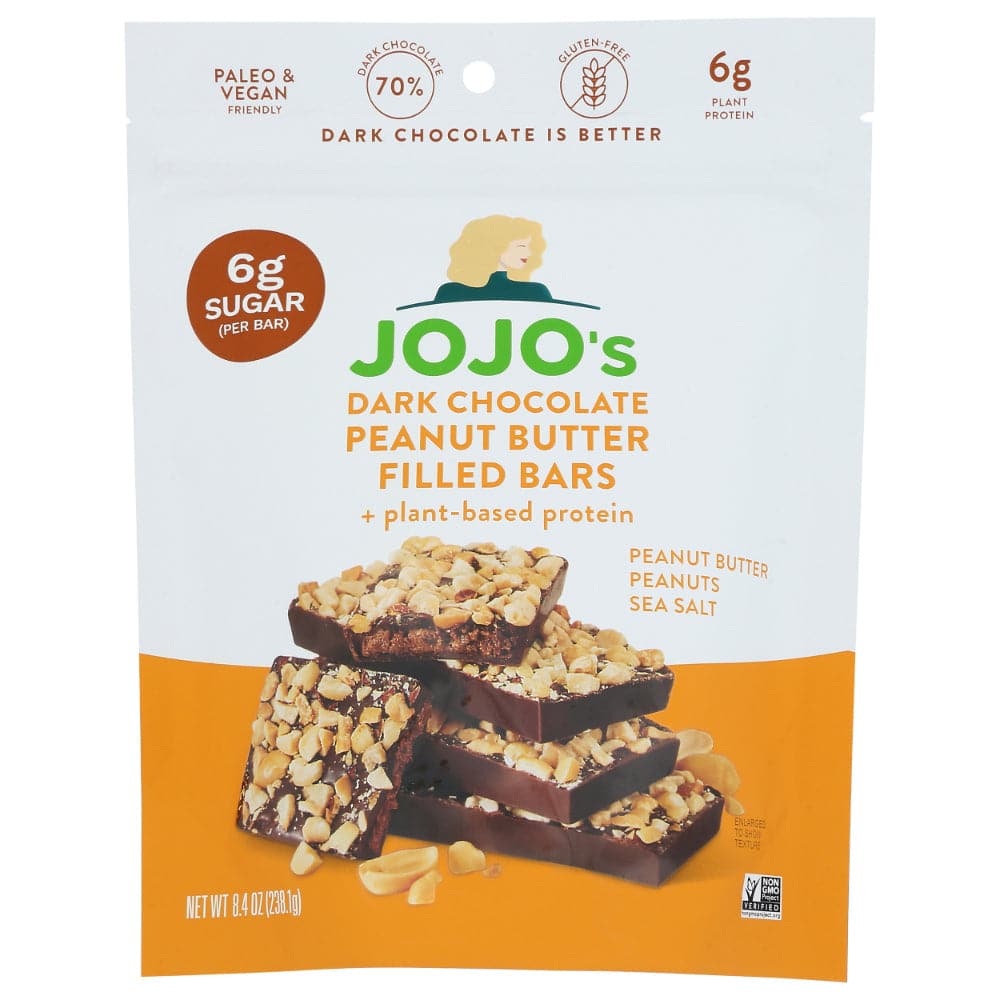 JOJO’s – Dark Chocolate Peanut Butter Filled Bars Sea Salt