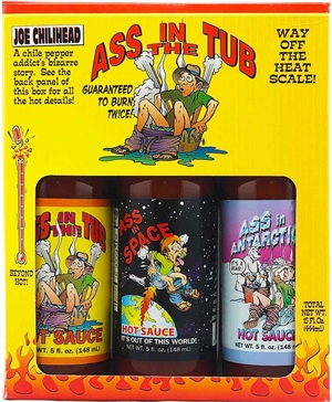 Ass In The Tub Hot Sauces Gift Pack, 3/5oz.