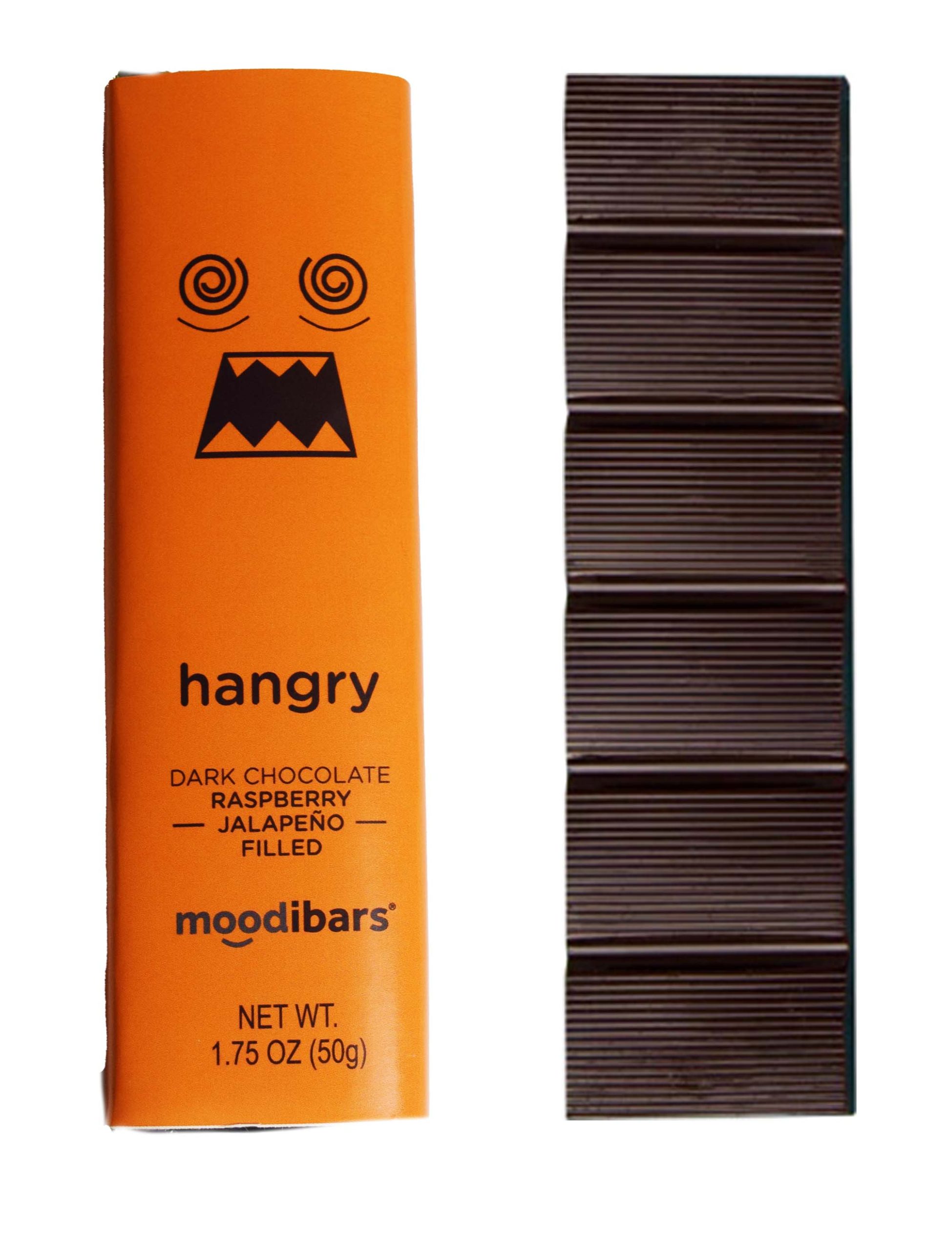 Moodibars Hangry – Dark Chocolate Raspberry Jalapeno – 1.75 oz