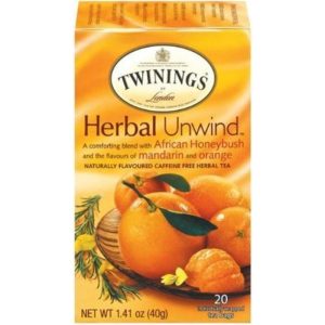 Twinings – Herbal Unwind Honeybush Mint Tea, 20 Bags | Pack of 6