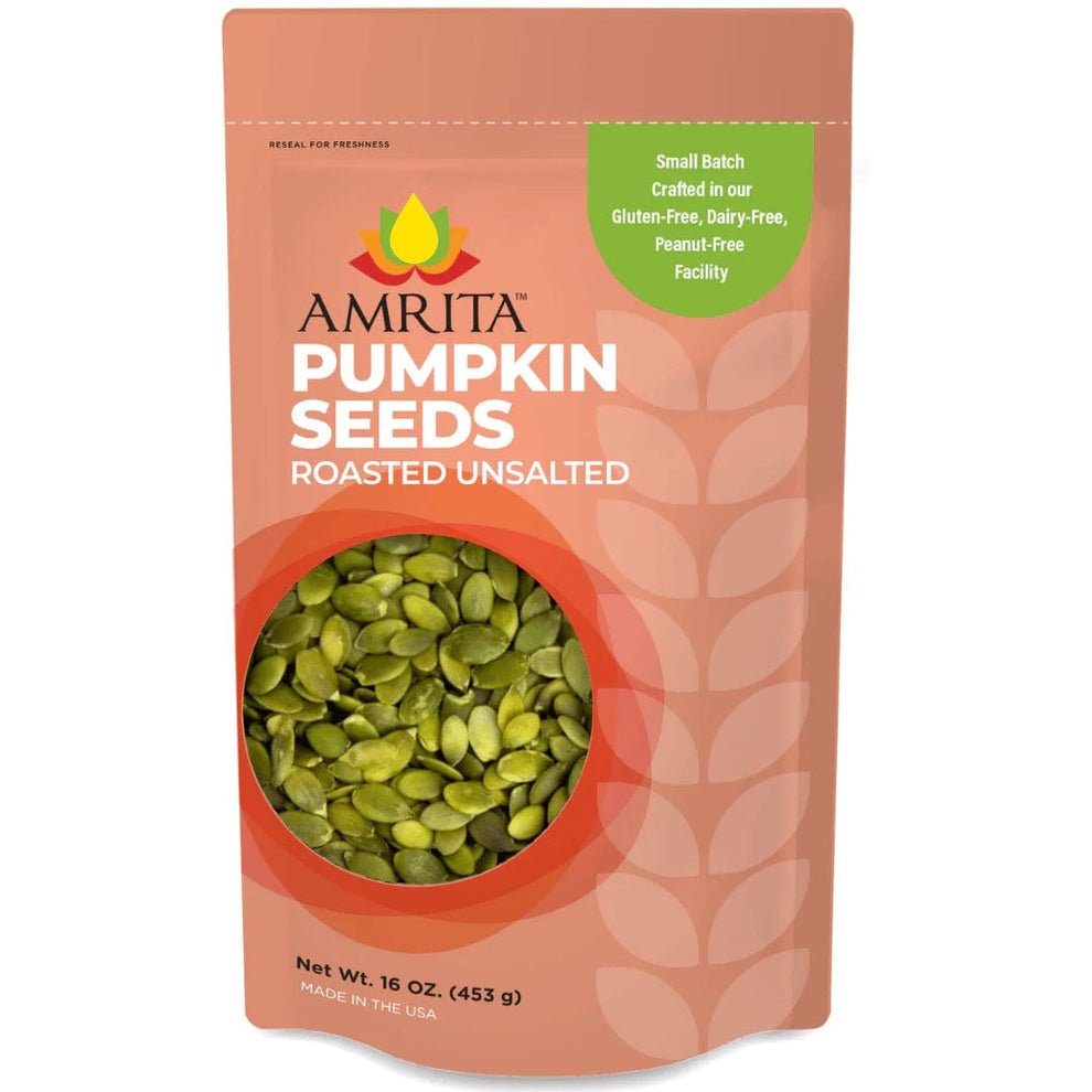 Amrita Bars Pumpkin Seeds (Roasted and Unsalted) – 10 x 1 LB Bags