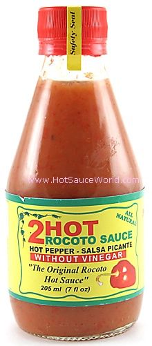 2 Hot Rocoto Hot Sauce All Natural No Vinegar, 7oz.