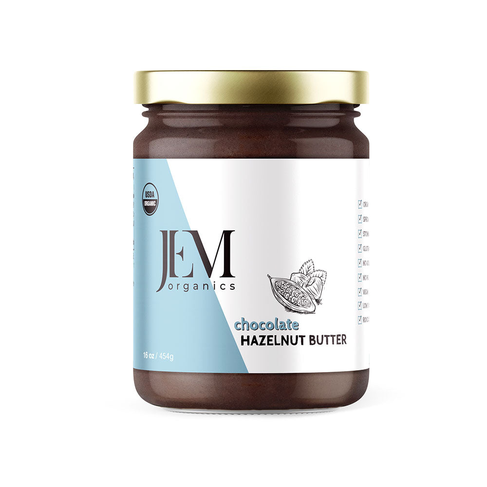 JEM Organics Chocolate Hazelnut Butter – Large 6 pack