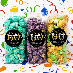 Black and Gold Birthday – Popcorn Party Favors