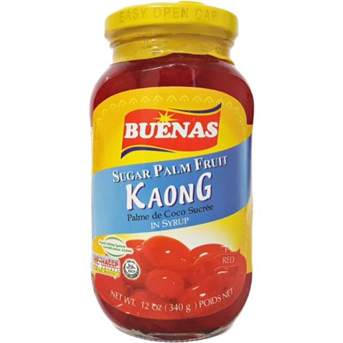 Buenas – Sugar Palm Fruit in Syrup – Kaong – Red – 12 OZ