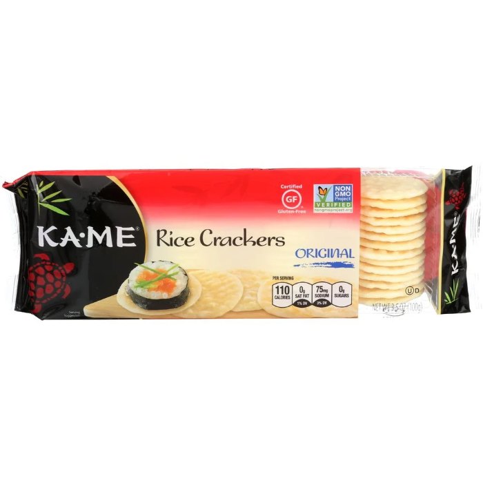 Ka Me – Rice Crackers Plain Gf 3.5 Oz – Pack Of 12