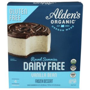 Aldens Organic – Dairy-Free Gluten-Free Vanilla Ice Cream Sammie, 14 O