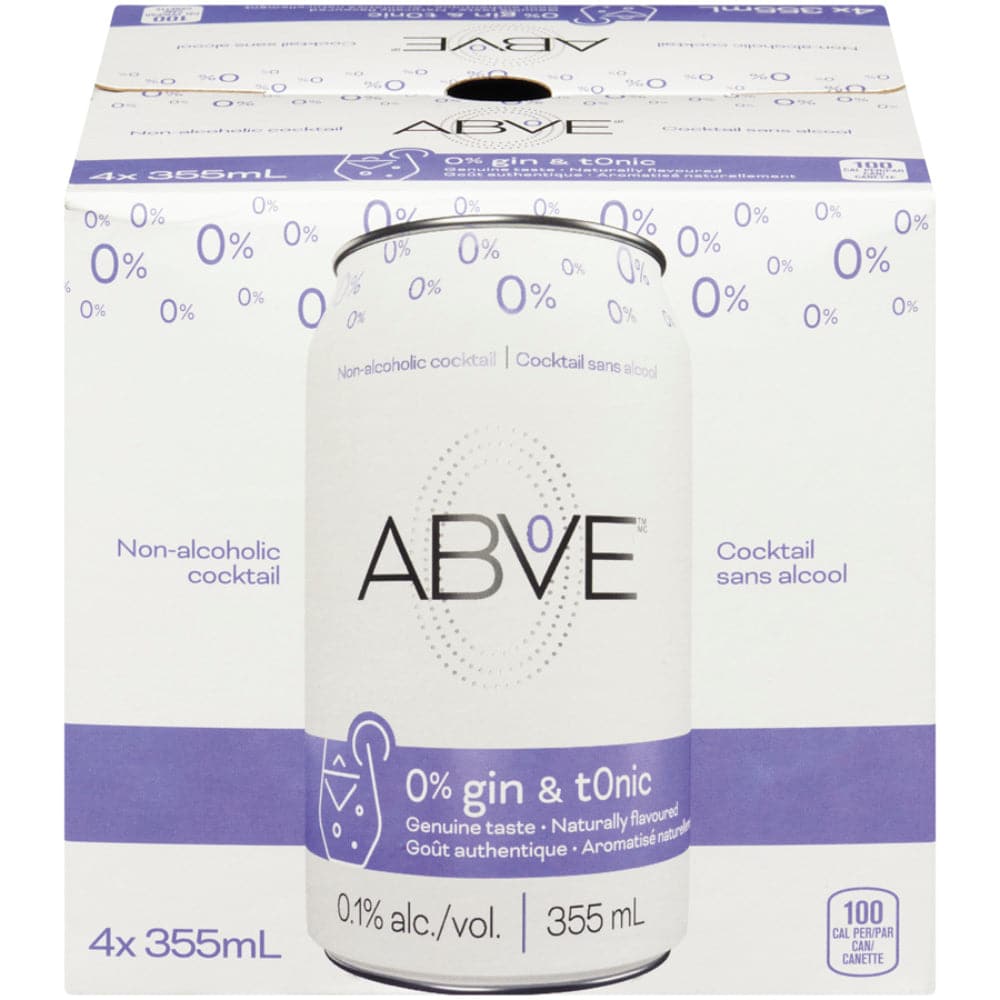 Above – Gin And Tonic Non Alcoholic Cocktails 4Pk, 48 FO – Pack of 6