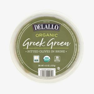 Delallo – Olive Green Pitted In Brine, 4.5 Oz (Pack of 6)