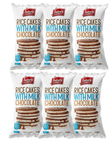 Lieber’s Milk Chocolate Rice Cakes, 3.1 oz (Pack of 6)