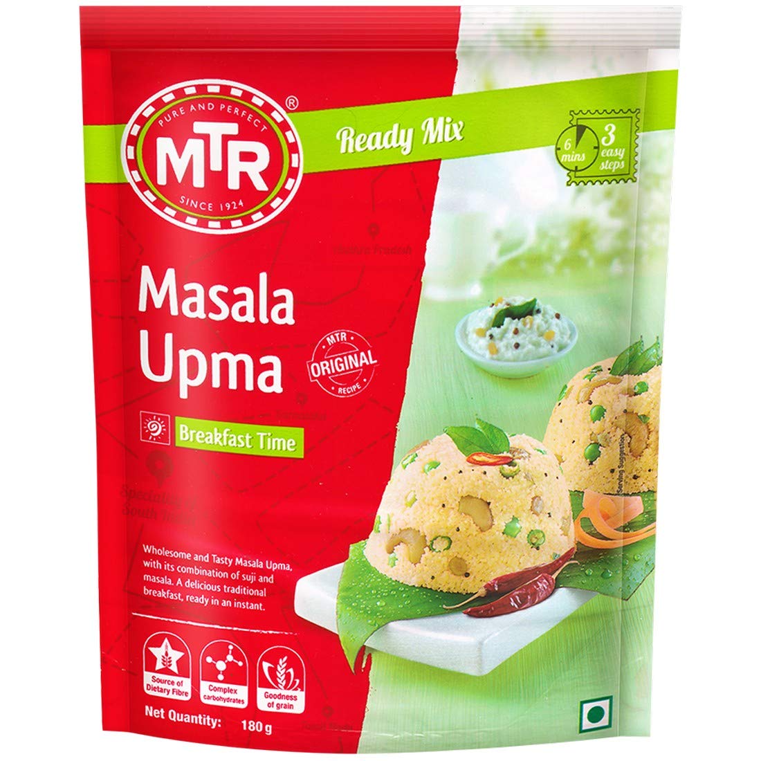 MTR Masala Upma – Mildly Spiced Semolina Pudding Mix – 200g. (7.05oz)