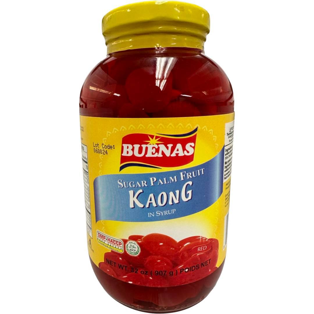 Buenas – Sugar Palm Fruit in Syrup – Kaong – Red – 32 OZ