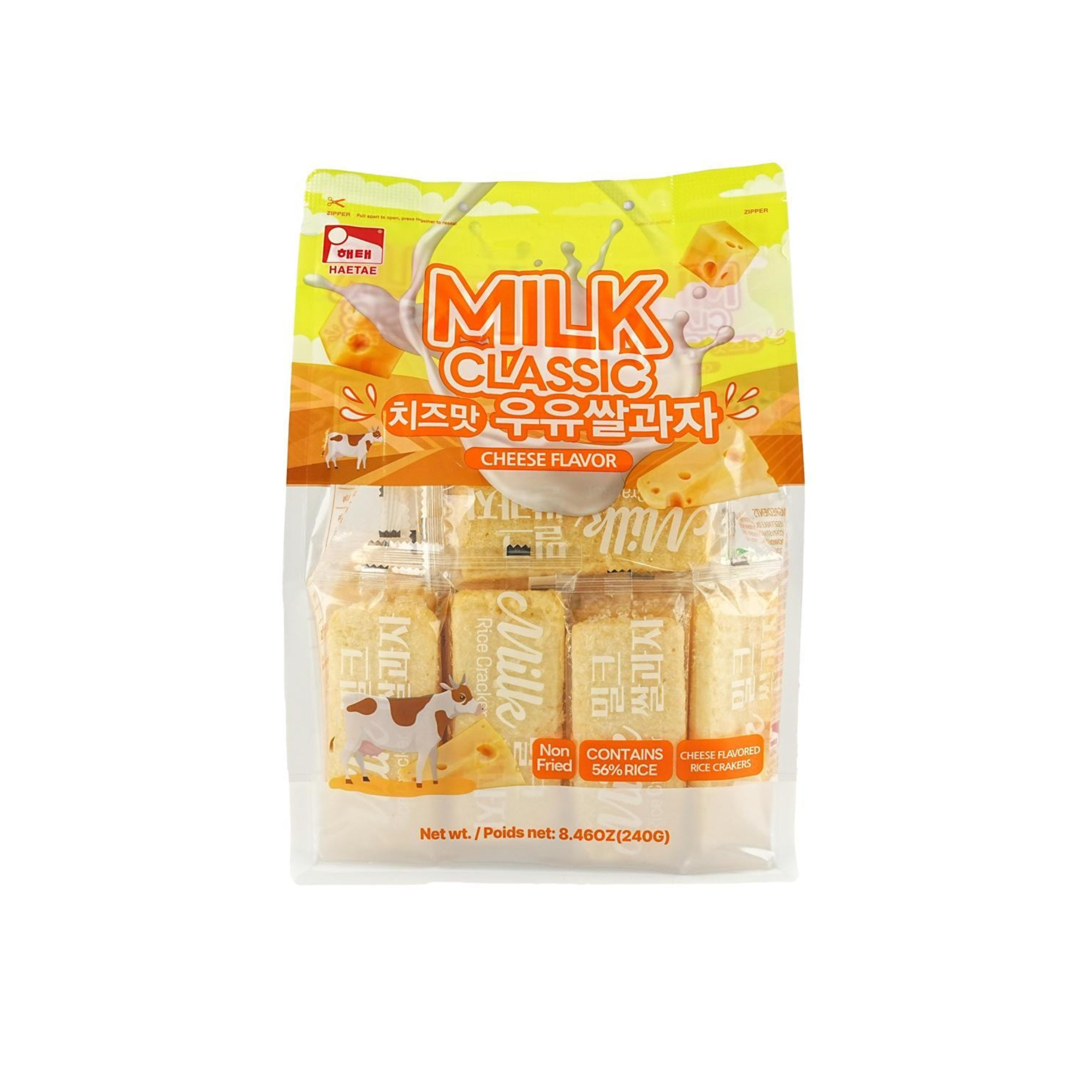 Haitai Rice Crackers Milk Classic Cheddar Flavor (240g)(Korea)