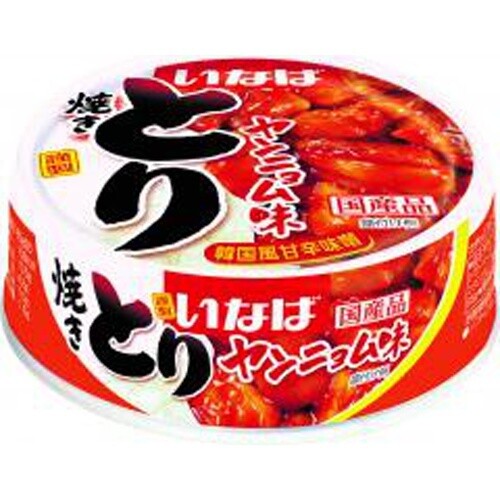 Inaba, Yakitori, Grilled Chicken, Yangnyeom taste, Korean Style BBQ Sauce, Sweet yet Hot, Canned, 65g