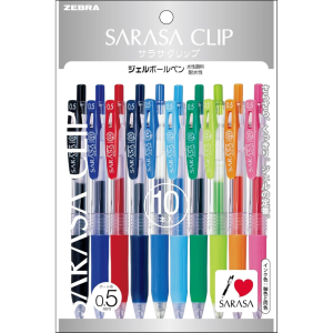 Zebra Sarasa Clip 0.5mm Gel Pens 10 Color Set – Made in JAPAN – Tokyo Sakura Mall