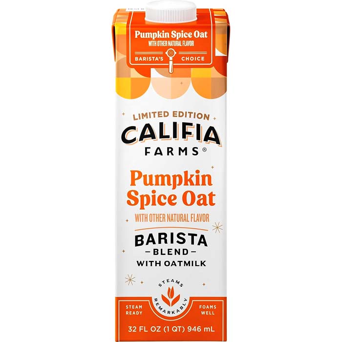Califia Pumpkin Spice Oat Milk – Barista Blend, 32oz