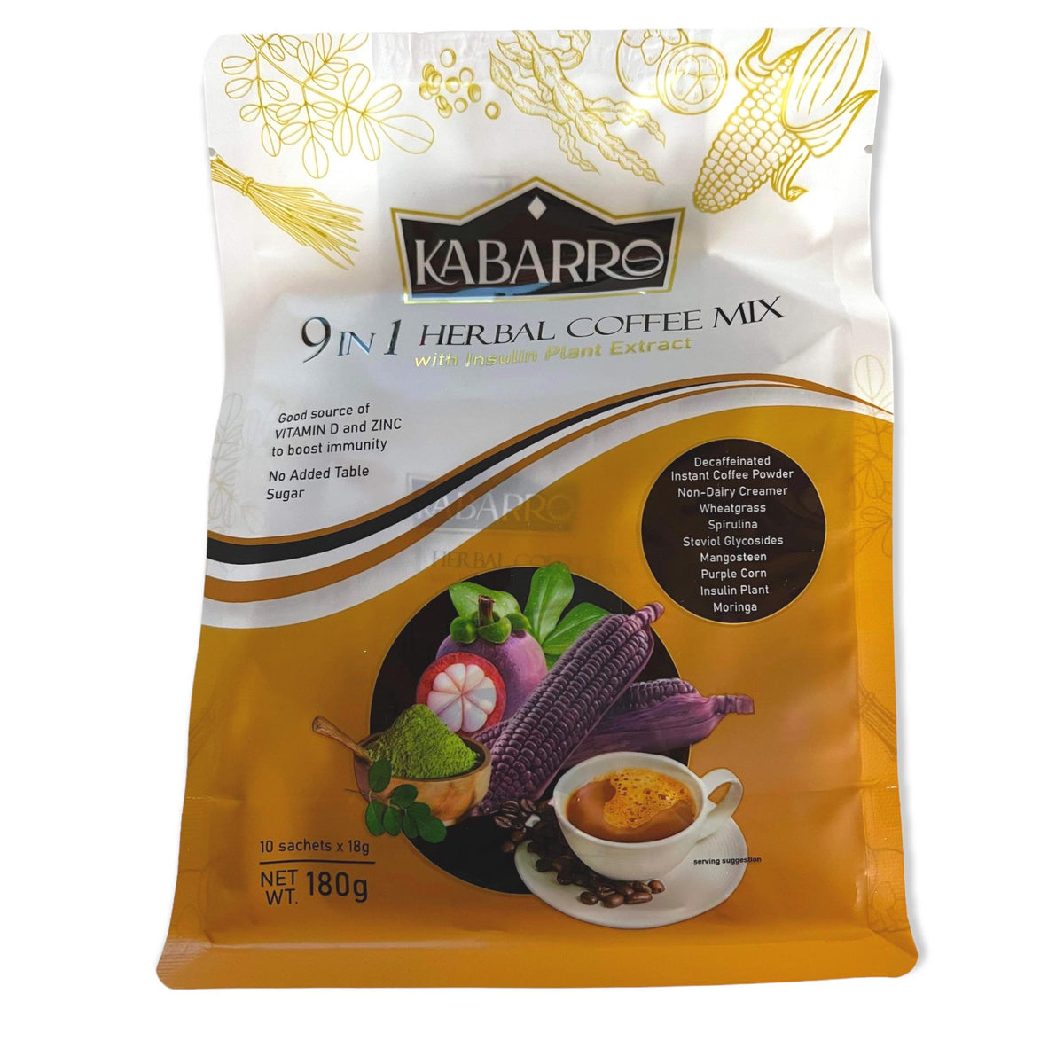 Kabarro – 9 in 1 Herbal Coffee Mix – 10 Sachet – 180 G