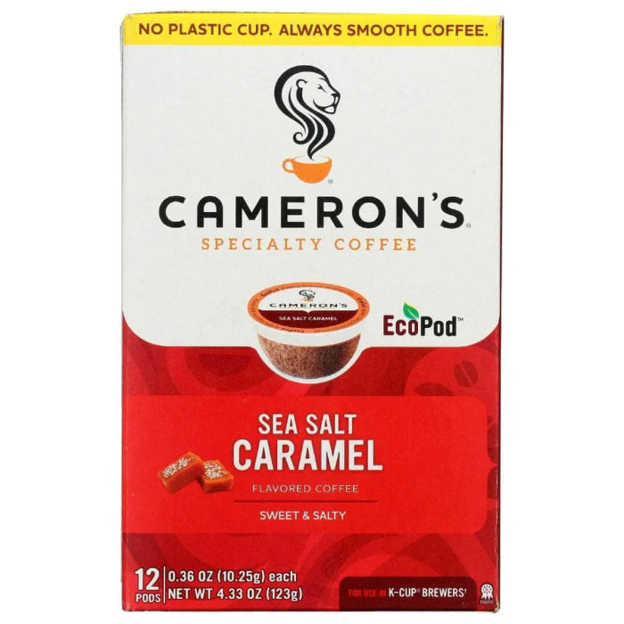 Camerons Coffee – Sea Salt Caramel Ground Coffee, 4.33 Oz | Pack of 6