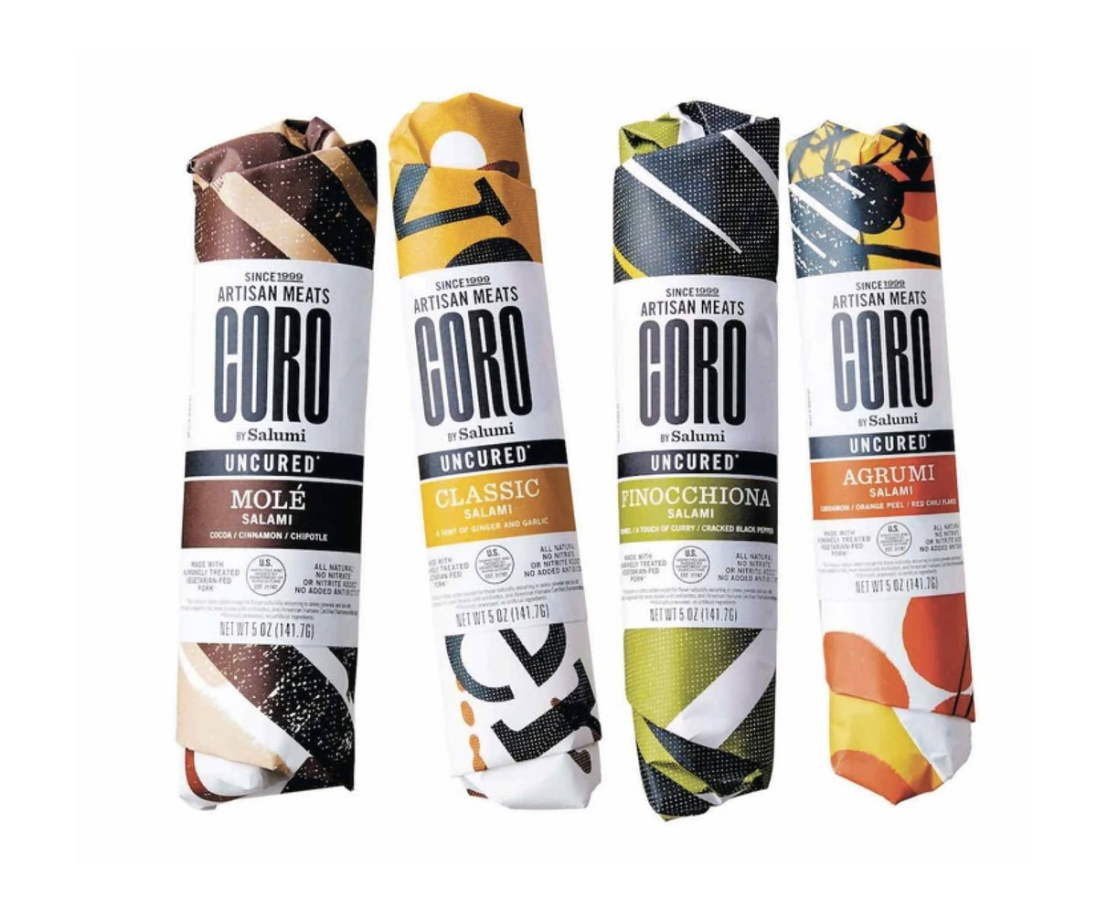 Coro Uncured Salami Sample Pack (Piccolo)Salami – 4 Salami Pack