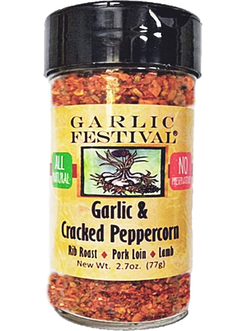 Seasoning Garlic & Cracked Peppercorn 2.7 oz Garlic Festival Foods