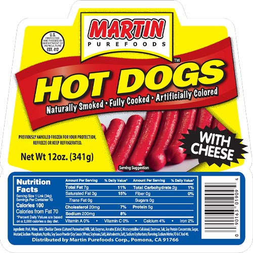 Martin Purefoods – Hot Dogs with Cheese – 12 OZ
