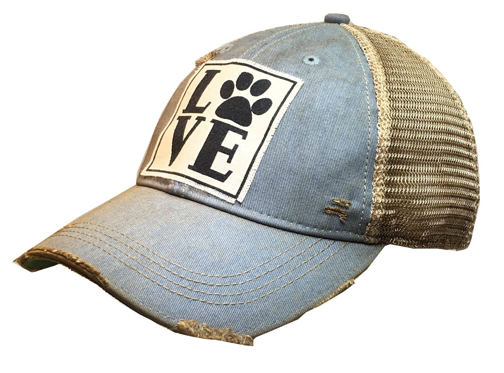 Vintage Life – Love (PAW) Distressed Trucker Cap