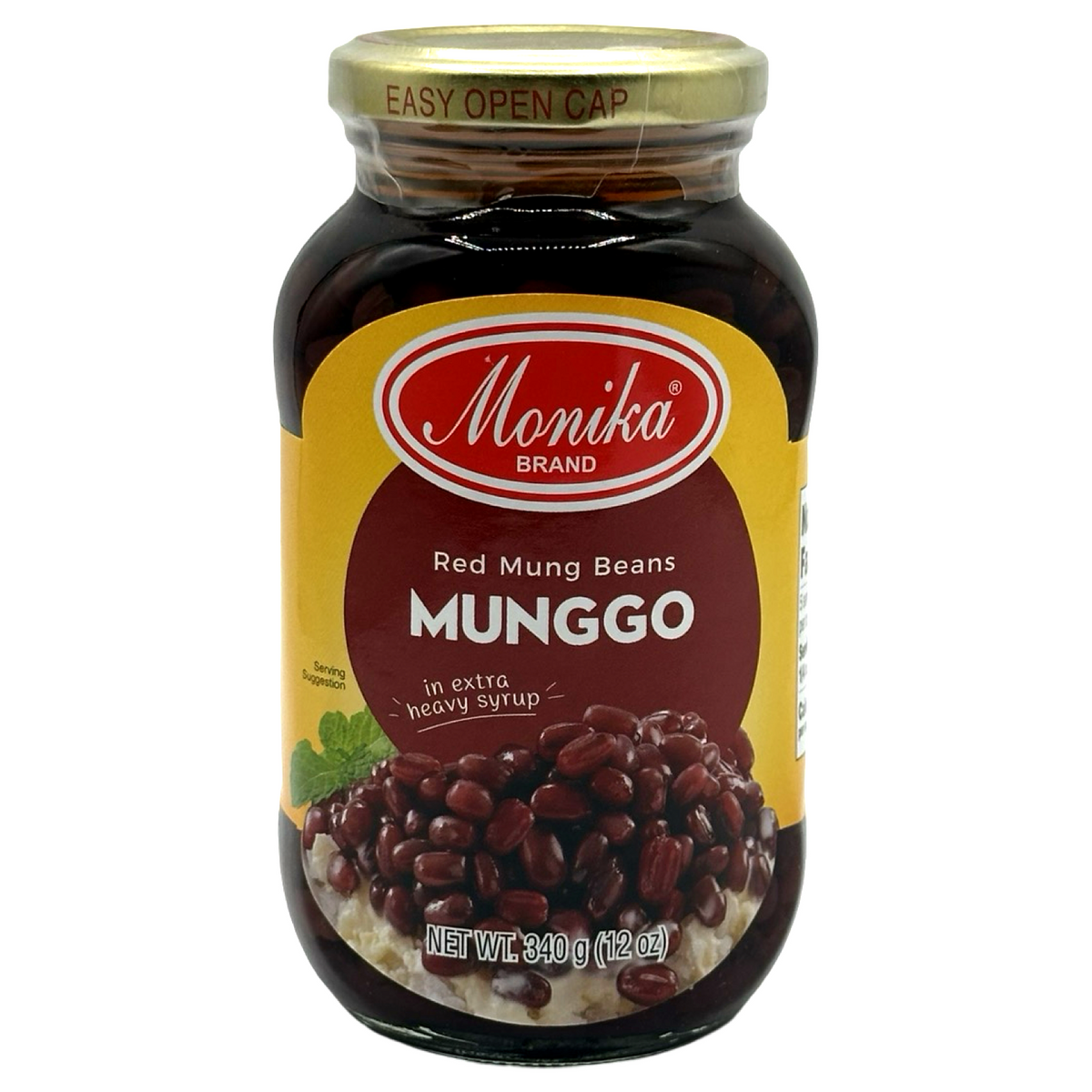 Monika Brand – Munggo in Extra Heavy Syrup – Red Mung Beans – 12 OZ