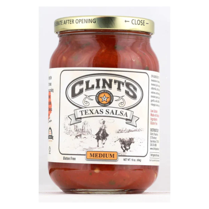 Clints – Texas Medium Salsa, 16 Oz (Pack of 6)