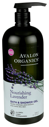 Avalon Organics – Lavender Nourishing Bath & Shower Gel, 14 oz