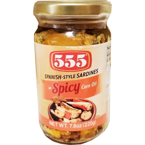 555 – Spanish Style Sardines in Spicy Corn Oil – 220 G