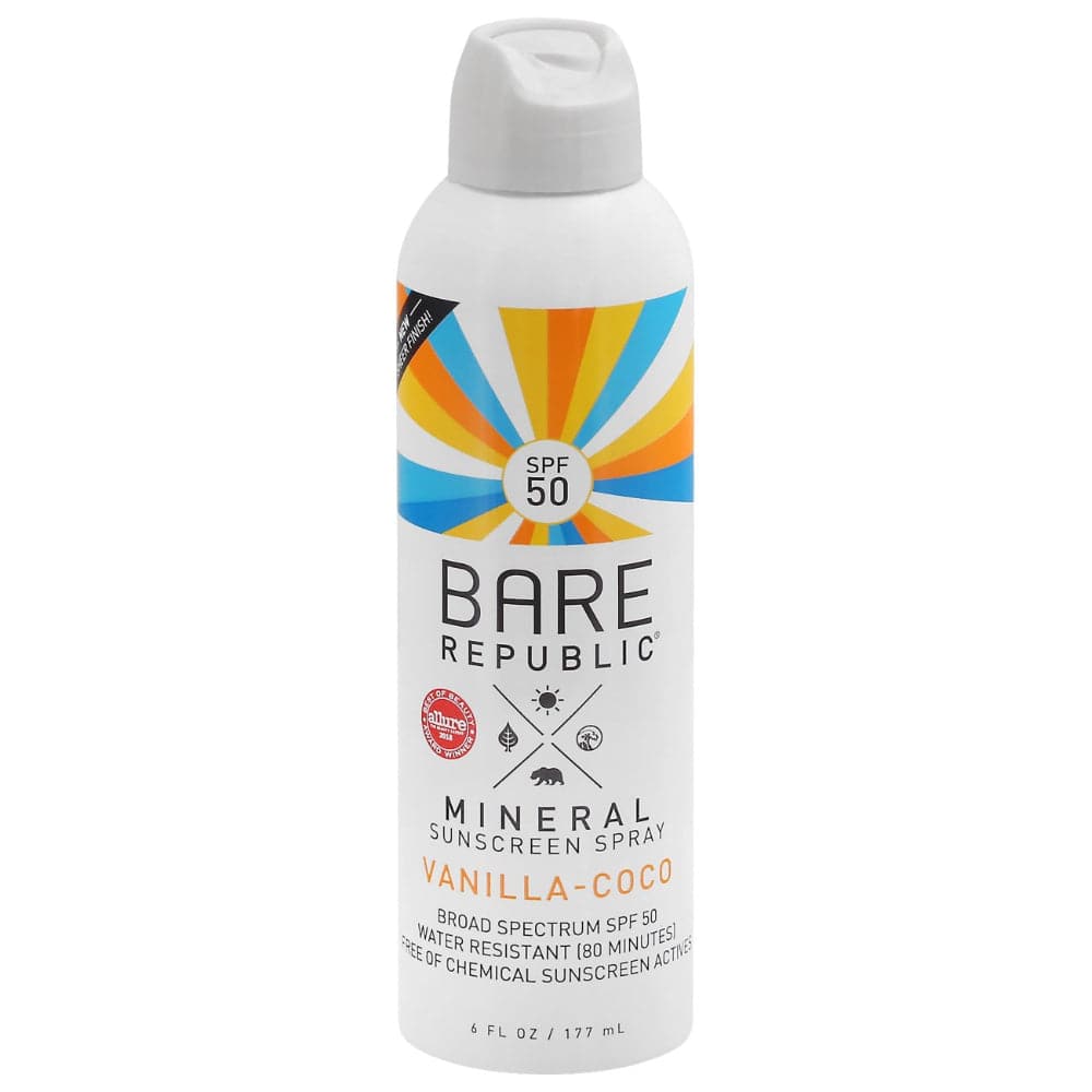 Bare Republic – Vanilla Coco SPF 50 Mineral Sunscreen Spray, 6 Fl Oz