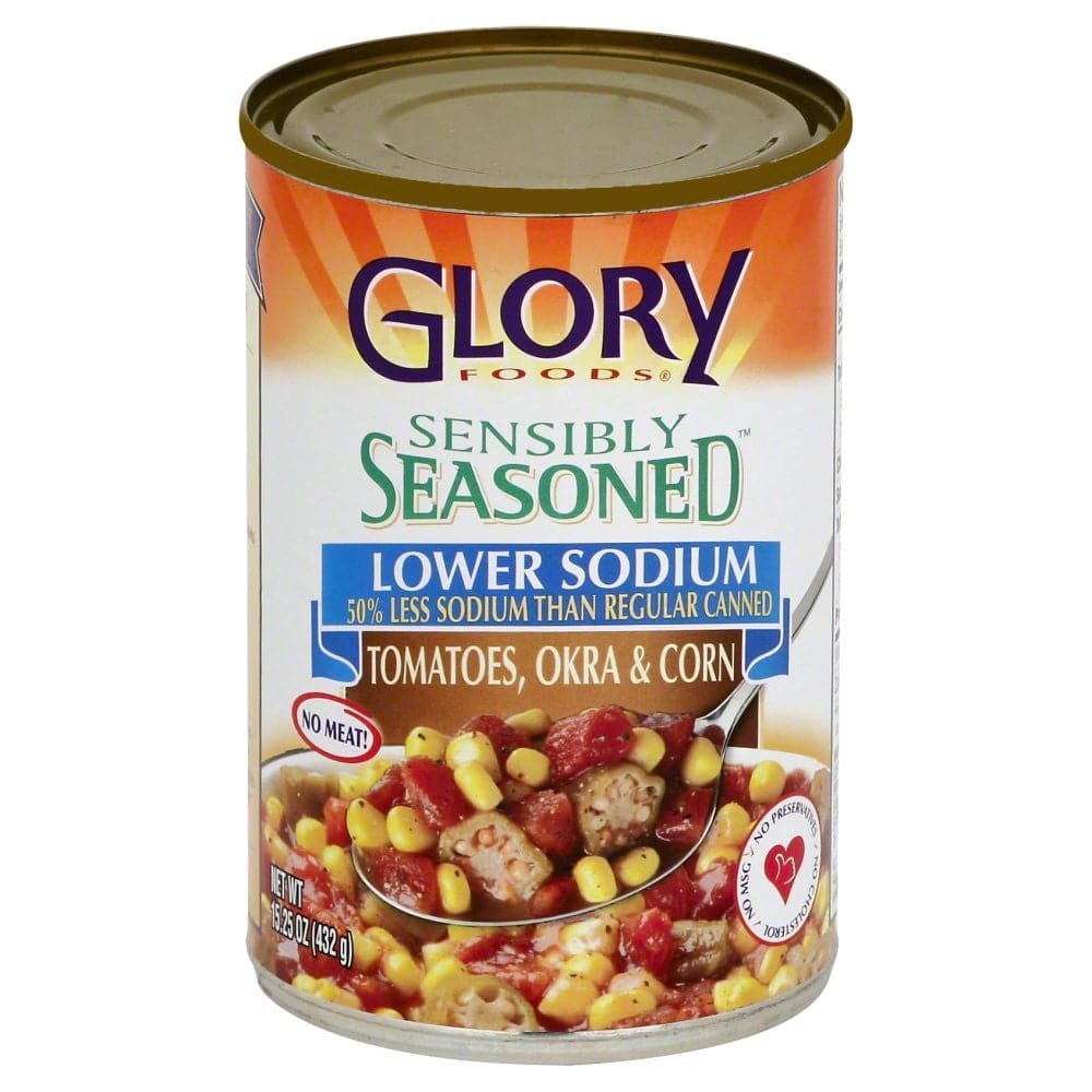 Glory Foods – Sensibly Seasoned Tomatoes Okra and Corn, 15.25 oz