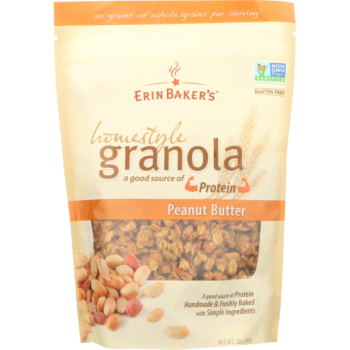 Erin Baker’s – Granola Homestyle Peanut Butter, 12 oz | Pack of 6