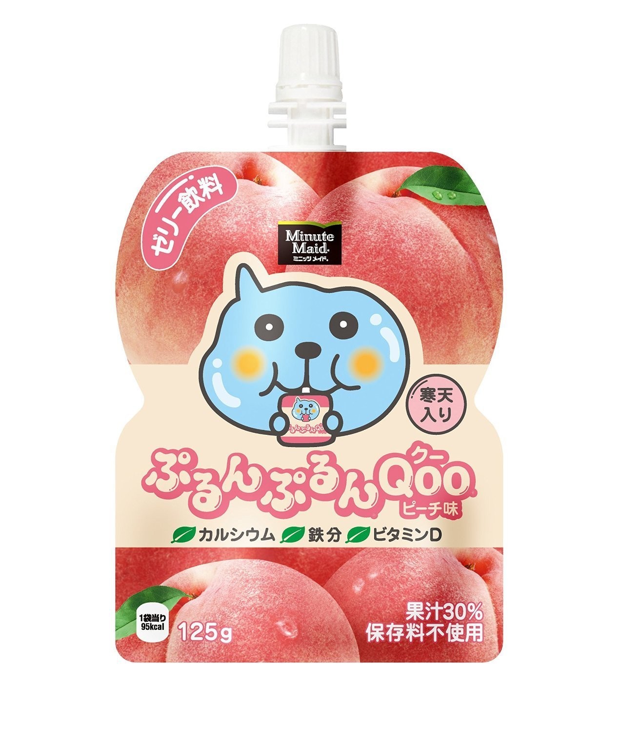 Coca-Cola “Purun Purun Qoo, Peach flavor” Minute Maid Jelly Drink, 125g