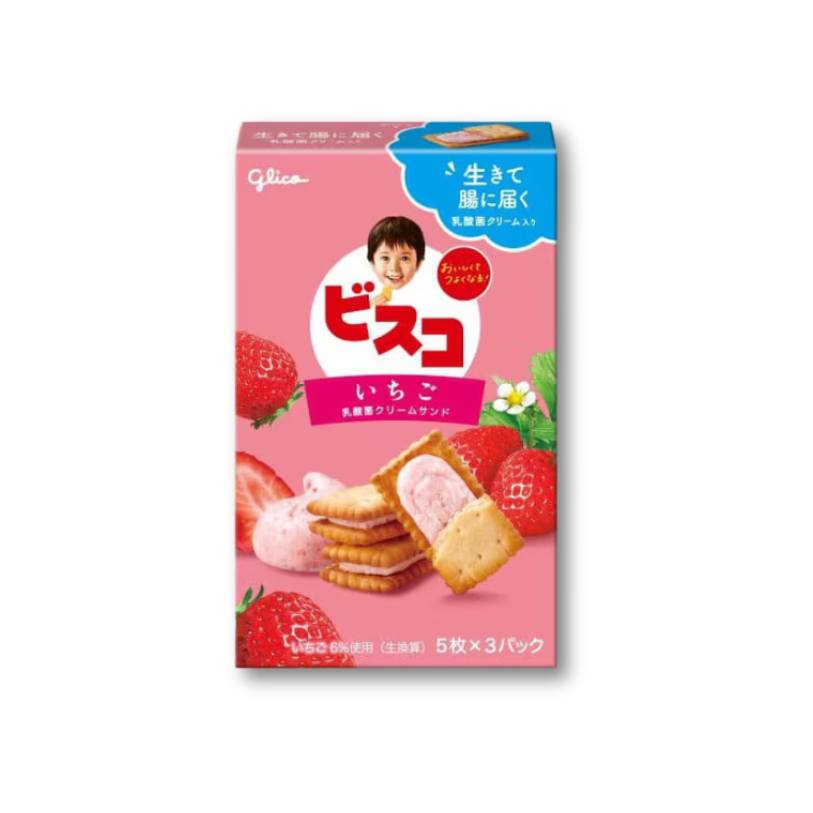Glico Bisco Cream Biscuit Sandwich – Strawberry