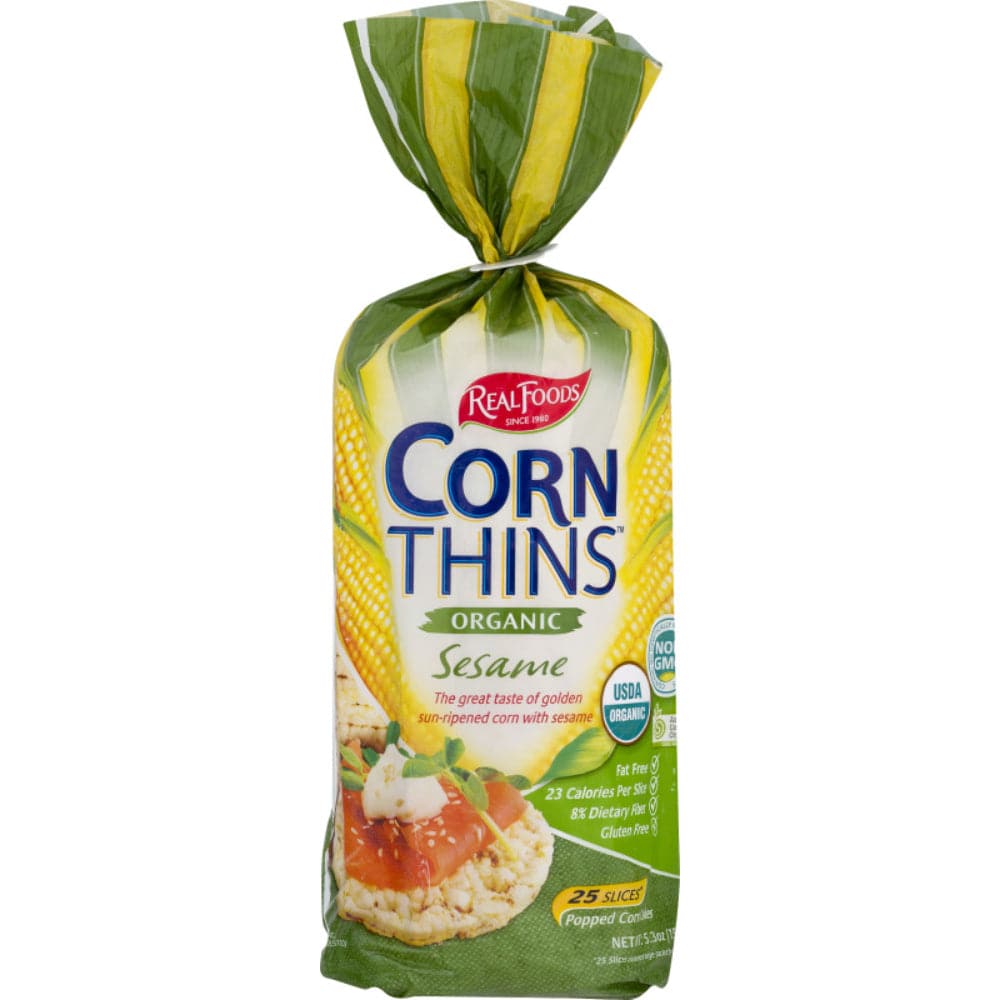 Real Foods – Organic Corn Thins – Sesame – 5.3oz