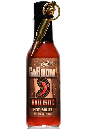 Caboom! Ballistic Hot Sauce with Bullet Keychain, 5oz.