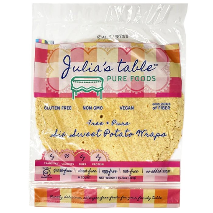 Julias Table – Wraps Sweet Potato 10.6 Oz – Pack Of 12