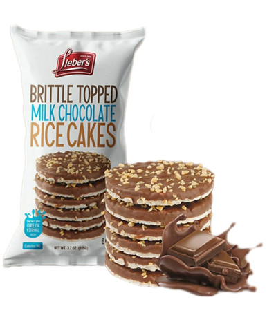 Lieber’s Brittle Topped Milk Chocolate Covered Rice Cakes, 3.7 oz