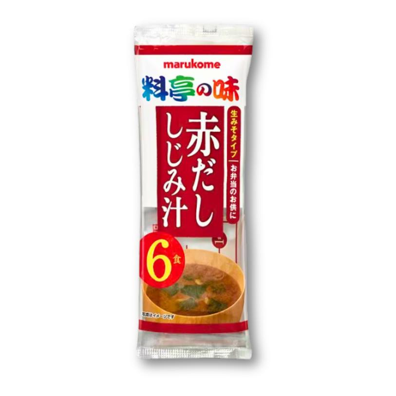 Marukome Fresh Miso Soup – Red Dashi Shijimi 6 Servings