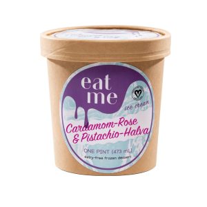 Cardamom, Rose + Pistachio Halva Vegan Ice Cream Pint Containers – 8 x 16oz