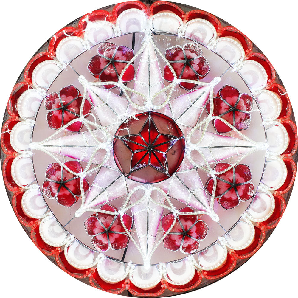 Philippines Christmas Capiz Parol Lantern Star (Tala) – Red/ White- Size 24