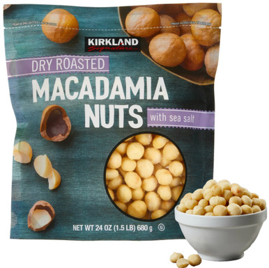 Kirkland Dry Roasted Macadamia Nuts with Sea Salt, 24 oz (1.5 lb)
