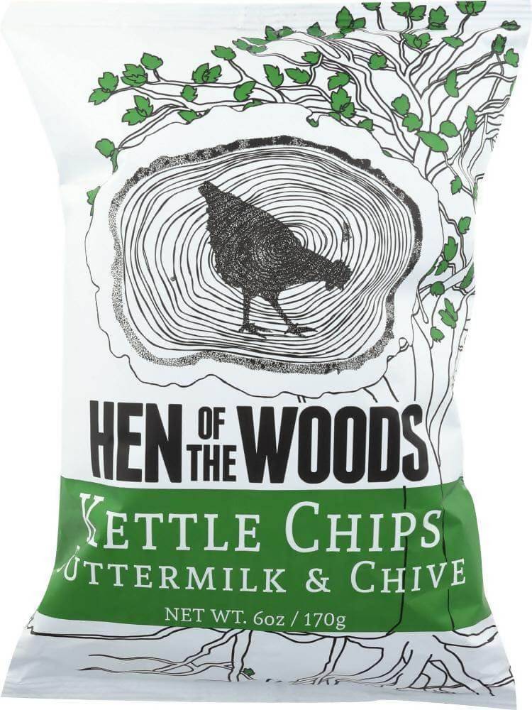 Hen of the Woods Buttermilk & Chive Kettle Chips Bags – 24 bags x 6oz case