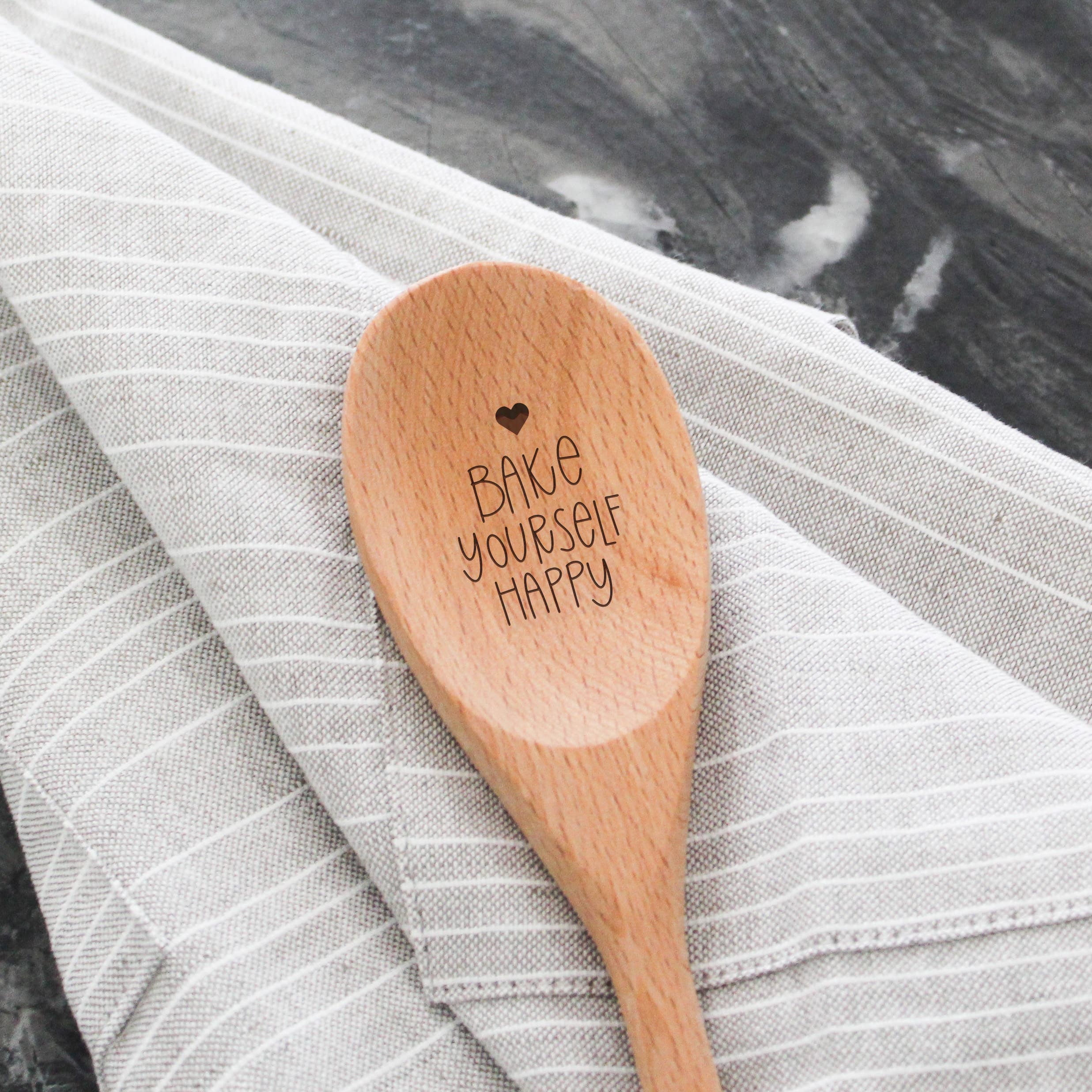 The Homebody Society – Bake Yourself Happy – Beechwood Serving Spoon
