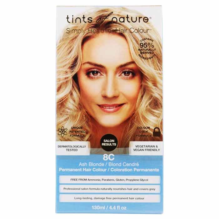 Tints of Nature – 8C Ash Blonde Permanent Hair Dye, 4.4 fl oz | Pack o