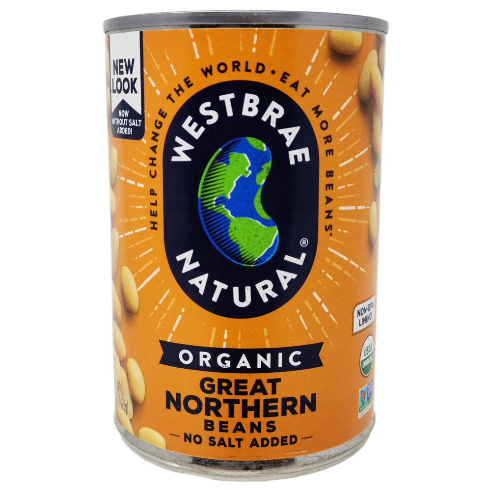 Westbrae Organic No Salt Added Great Northern Beans – 15oz.